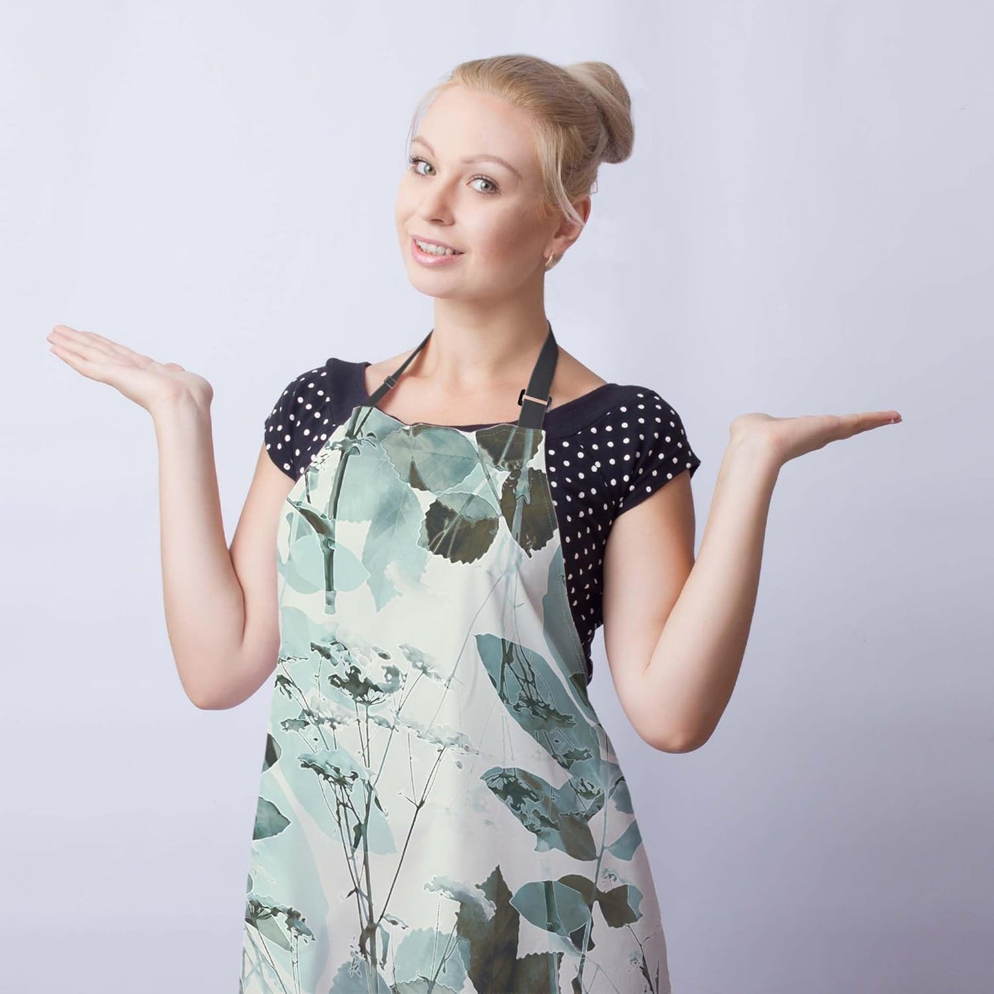 Kitchen Aprons for Women Watercolor Leaves Mans Chef Apron for Cooking Restaurant BBQ Painting Crafting Gardening 27” (W) x 31” (H), Waterproof Apron