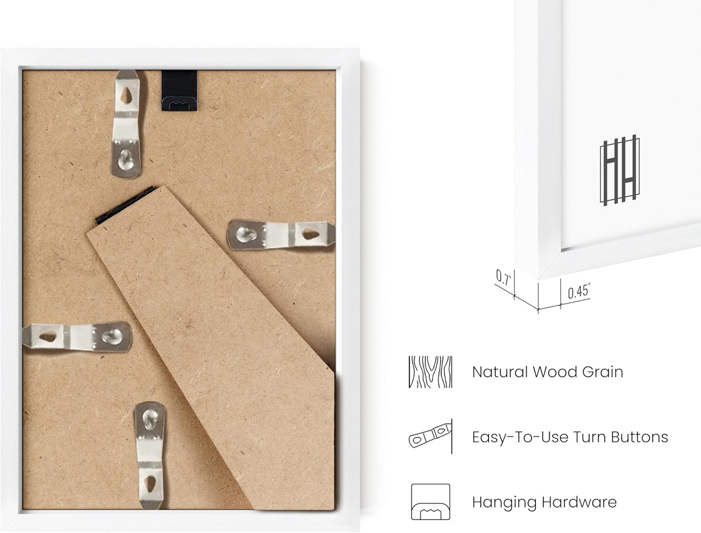 HAUS AND HUES 4x6 White Metal Picture Frames - White 4X6 Photo Frames - Features Premium Aluminum, Vertical Hanging, Easel Back for Tabletop, Home, Office (4x6 in, White, Set of 6)