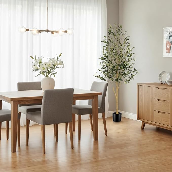 FEELEAD 5ft Faux Olive Tree, Artificial Olive Tree Indoor for Home Decor | Realistic Olive Tree with Lifelike Leaves and Natural-Looking Trunk, Fake Olive Trees Artificial Indoor for Home Office Decor