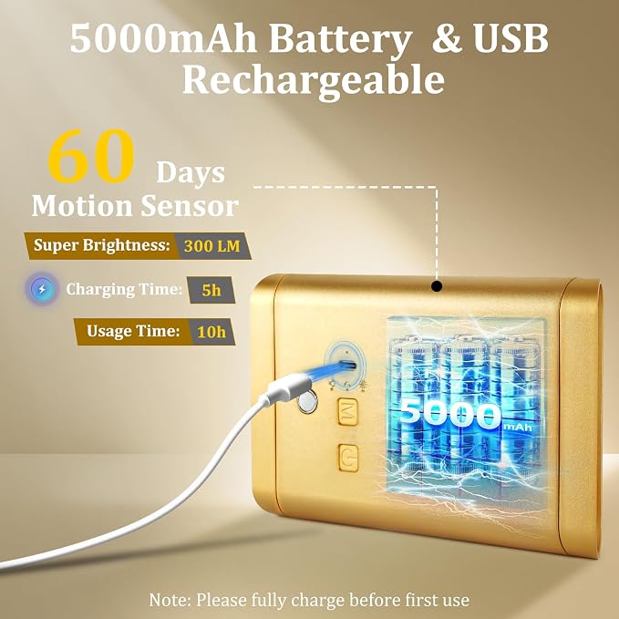 1 Pack Battery Operated Wall Sconce Light: 5000mAh Rechargeable Motion Sensor Night Light 3 Colors Wireless Sconce Magnetic Motion Sensor Stair Light Indoor LED Wall Light for Bedroom Hallway Closet