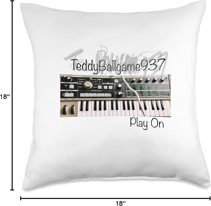 Teddy Ballgame937 Merchandise Play On Throw Pillow, 18x18, Multicolor