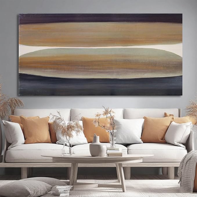 SHEYOYE Brown Wall Art Decor, Large Abstract Canvas Wall Art, Wall Hanging Decor for Dining Room, Aesthetic Posters and Modern Wall Decor 29" x 58"