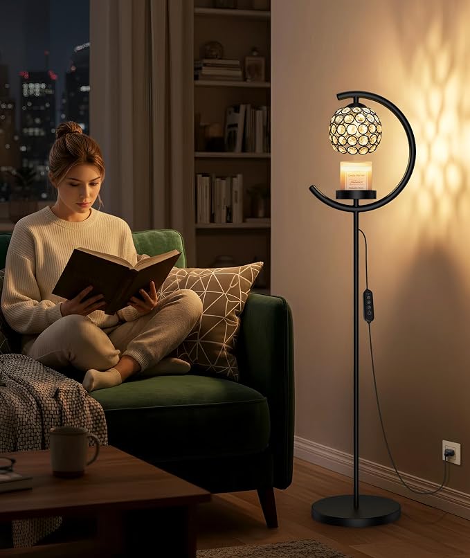 seenlast Candle Warmer Floor Lamp with Timer and Dimmer, Birthday Gifts | Standing Electric Wax Melt Warmer for Home Decor, Living Room & Bedroom | Gift for Women, Mom, Grandma, Sister