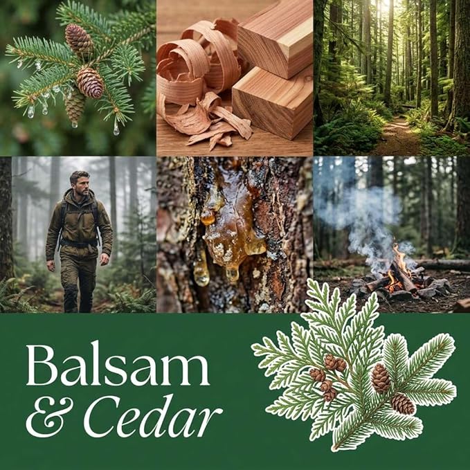 Balsam & Cedar Strongly Scented Hand Poured Vegan Wax Melts, 12 Scented Wax Cubes, 6.4 Ounces in 2 x 6-Packs