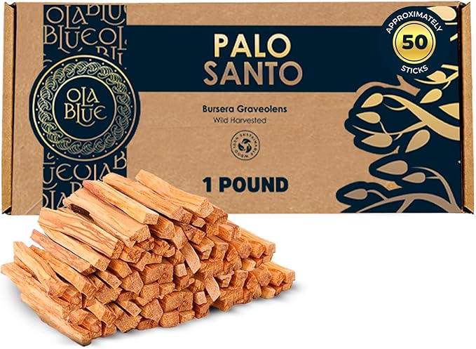 Palo Santo Bulk Incense Sticks – 1 Pound | Natural Palo Santo Smudge Sticks from Peru | Resin-Rich Aromatic Incense for Smudging & Meditation