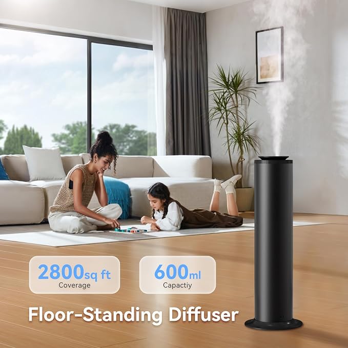 Aromadd 2800 Sq Ft Floor Standing Hotel Collection Diffuser, 600mL Scent Air Machine for Home Waterless Diffuser, Hotel Scent Cold Air Essential Oil Diffuser for Large Room, App & Remote Control