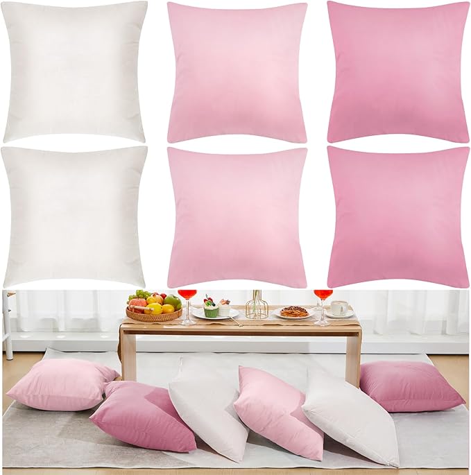 Berlune 12 Pcs Velvet Throw Pillow Covers 18" x 18" Decorative Cushion Cases Soft Pillowcase for Graduation Coquette Party Accessories Couch Sofa Bed Chair Home Decor, No Inserts (Pink Series)