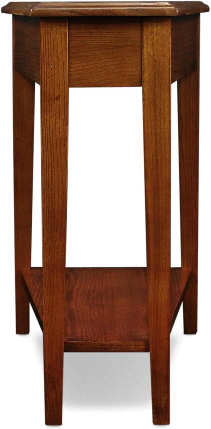 Leick Home 9035-MED Recliner Wedge Table with Shelf, Medium oak, 24 in x 15 in x 24 in