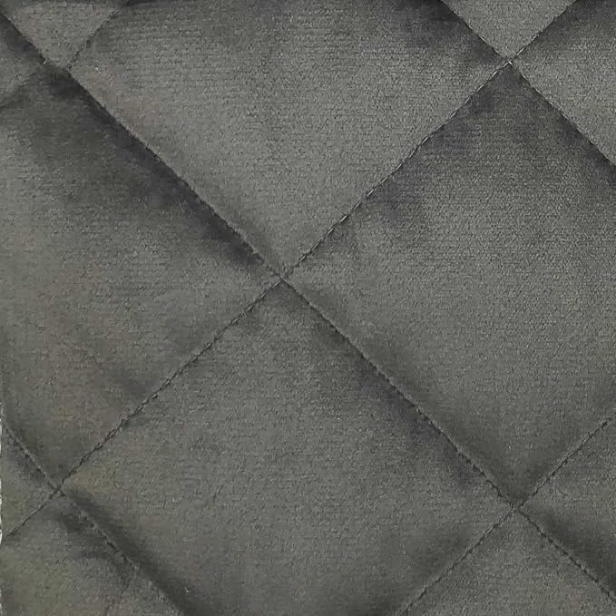 HiEnd Accents Velvet Diamond 3 Piece Quilt Set with Pillow Shams, Queen Size, Gray Solid Color, Classic Traditional Luxury Bedding Set, Soft Lightweight Bed Cover, 1 Quilt and 2 Pillowcases