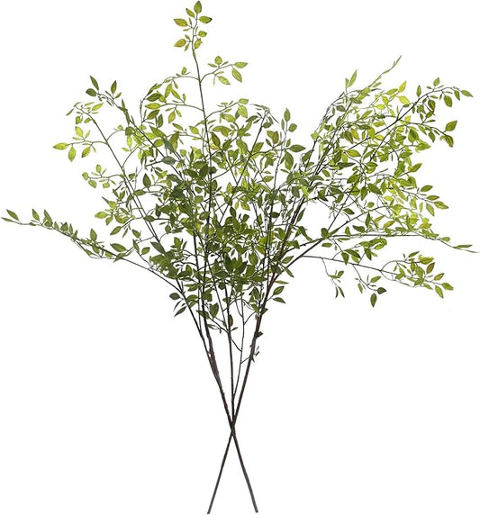 Melorca&Guilla Artificial Plants,2PCS 43" Green Faux Branches for Vase,Artificial Plants for Shop Garden Office Home Décor