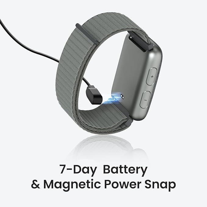 REACHER Vibrating Alarm Clock Watch for Heavy Sleepers, Hearing Impaired—Strong Wake-Up Wristband, Battery Powered, Silent Alarm for Shared Bedrooms & Dorms, Zinc Case with Comfort Weave Loop