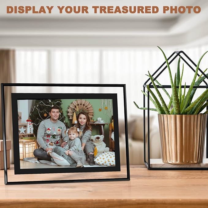 IZIDDO 5x7 Picture Frames Set of 2, Black Glass Photo Frame, Only for Tabletop Display, Gift Picture Frame, Horizontally or Vertically (5x7, Black)