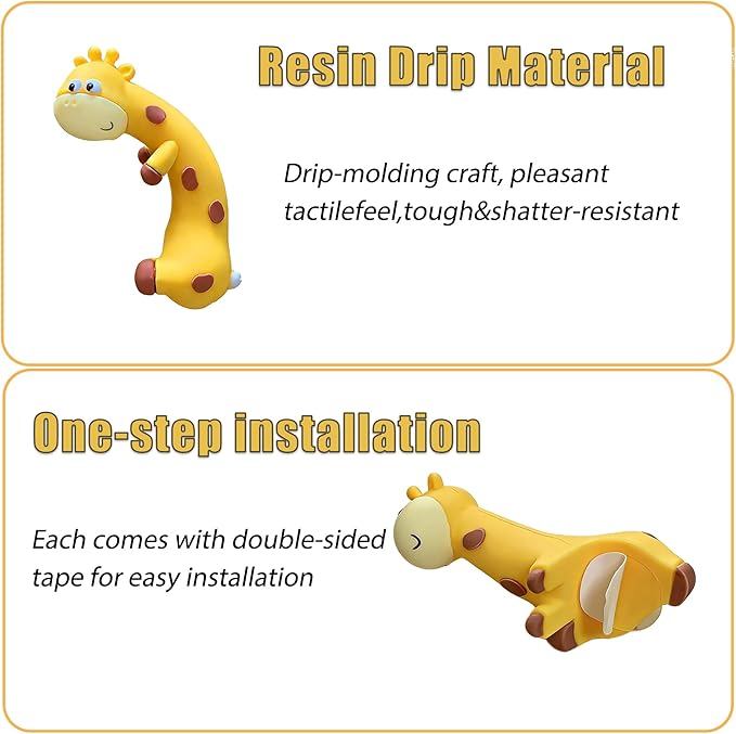 Funny Resin Desk Giraffe Decor 4 PCS, Mini Cute Giraffe Figurines for Computer Monitor, Car Dashboard and Rearview Mirror, Office Desk, Photo Frame Decorations Accessories & Housewarming Gifts