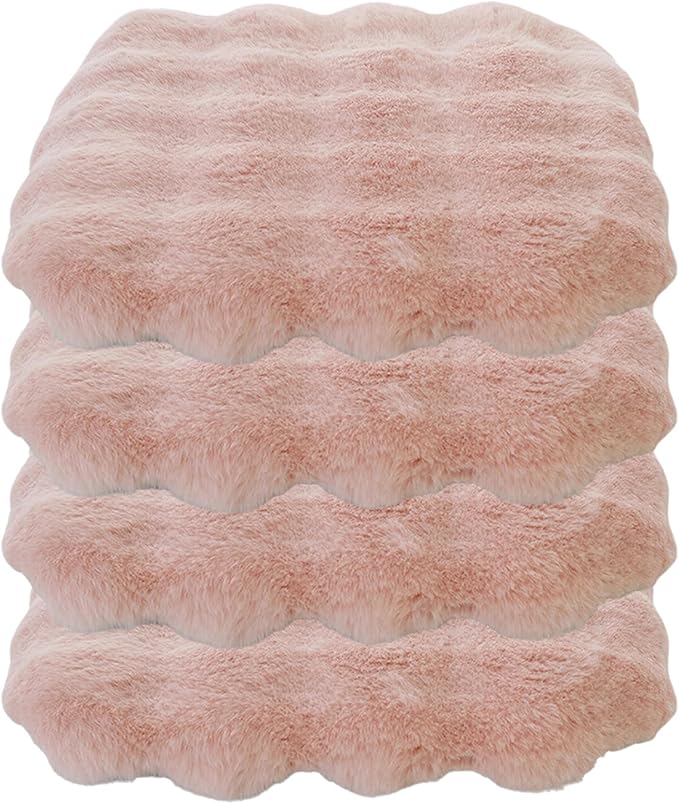 Lifup 4 Pack Square Chair Pads Memory Foam Seat Cushion Soft Cozy Plush Non Slip Thick Pad with Ties and Removable Cover for Dining Room, Office Pink 20 x 20 Inch