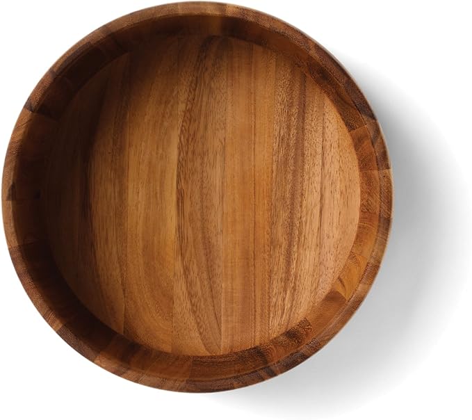 Ironwood Gourmet Acacia Wood Salad Bowl, 12.5" x 5" Tulip Style Fruit and Salad Bowl