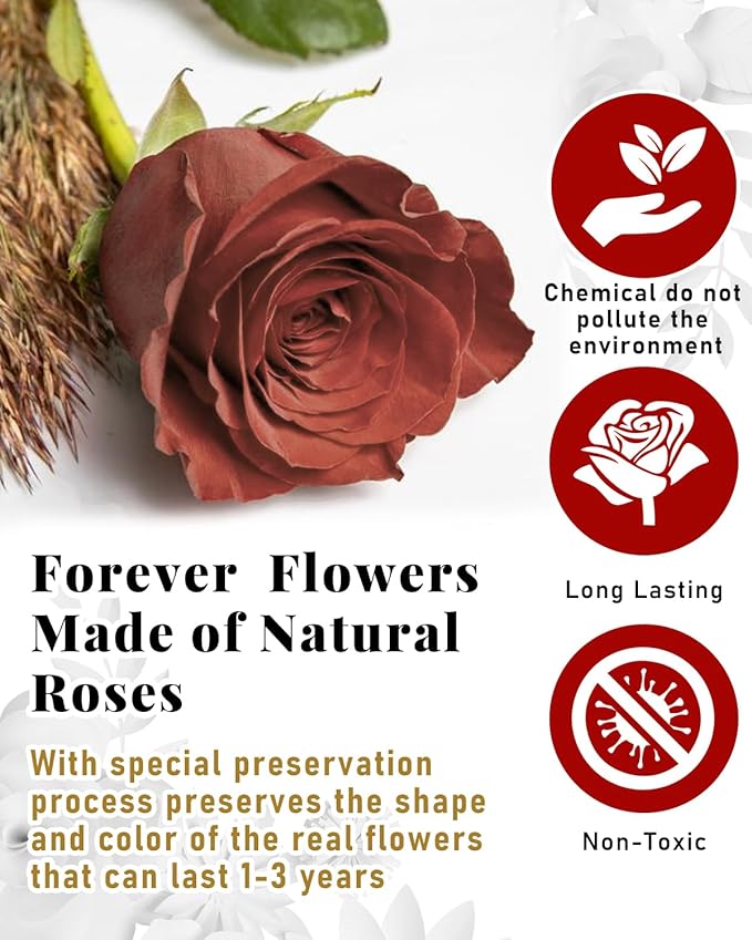 Changshunqi 16 Flowers Forever Preserved Roses in Heart Box, Preserved Flowers Womens Birthday Gifts for Women Mothers Rose Gift for Her Romantic Eternal Real Rose for Women Mom Wife