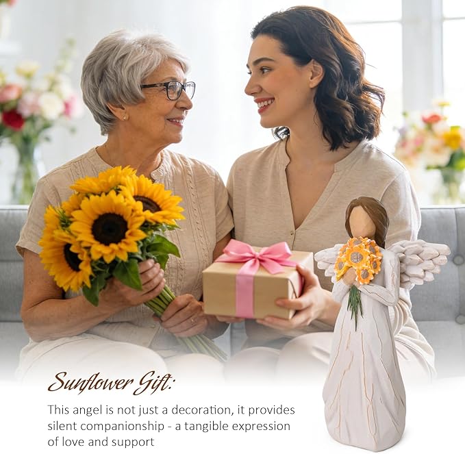Get Well Gifts for Women After Surgery, Sunflower Gifts, Congratulations Gifts for Women, Sculpted Hand-Painted Collectible Figurines for Home Decor Ornament