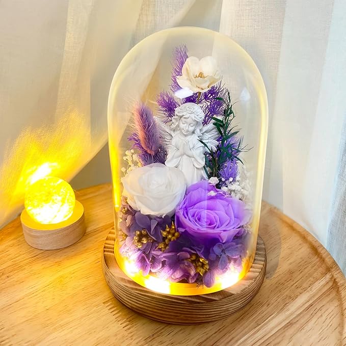 Preserved Rose Gifts for Women, Flowers for Delivery Prime, Angel Forever Flower Gift, Preserved Flowers Gift for Her, Gifts for Mom Wife Grandma Sister, Birthday Mother's Day Valentine's Day