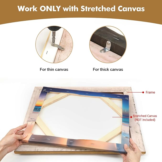 Plein Air Frame for 24x36 Vintage Oil Paintings, No Cover & Backing, 3.7" Extra Wide DIY Wood Canvas Frame For Baroque Victorian Paintings Art Prints Class Artwork Designer Show (Blue Gold)
