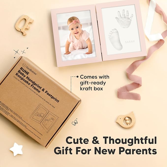 KeaBabies Baby Footprint Kit, Baby Shower Gifts for Girls, Boys and Pregnancy Journal Memory Book - Personalized Baby Hand and Footprint Kit Keepsake - 90 Pages Hardcover Pregnancy Planner Journal