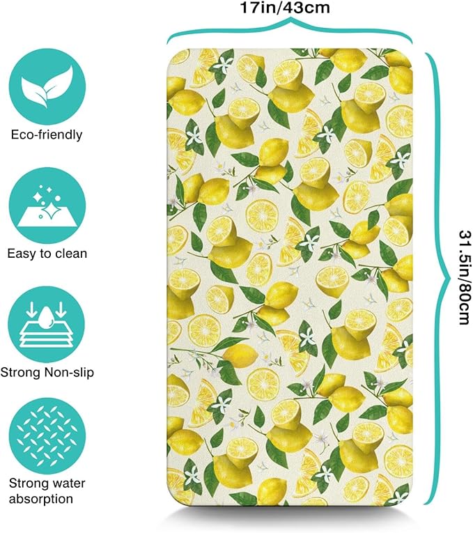 Fun Coffee Mat 31inx17in,Coffee Bar Mat for Countertops,Absorbent Hide Stain Anti-Slip Coffee Bar Accessories Fit Under Coffee Machine Mat,dish Drying Mats for Kitchen