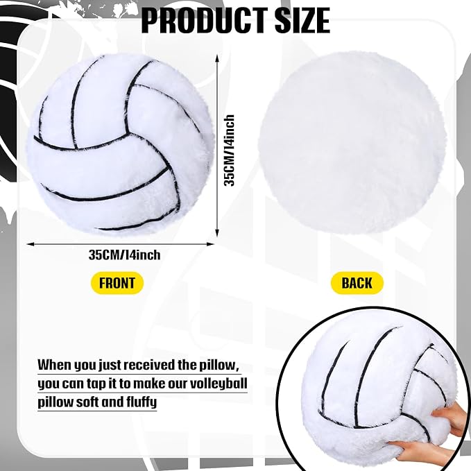 Gerrii 6 Pcs Volleyball Pillow Sports Pillows Volleyball Plush Pillow Sport Theme Fluffy Stuffed Throw Pillow Volleyball Room Decor Gift for Bedroom Decoration Supplies