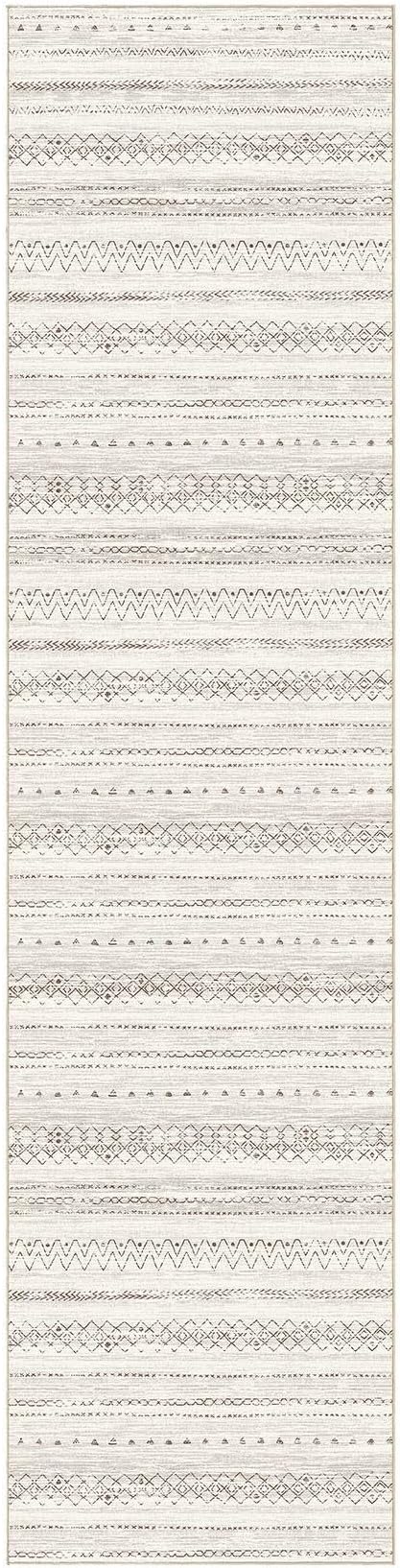 cotiled Hallway 2.6x10 Runner Rugs: Washable Boho Rugs with Non Slip Backing Large Soft Indoor Stain Resistant Carpet for Living Room Bedroom Farmhouse Dining Room Lightweight Home Decor Brown