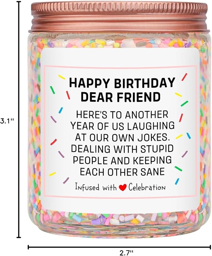 Homsolver Birthday Gifts for Women Men, Friendship Gift for Friends, Unique Christmas Female Coworker, Bestie, Happy Birthday Vanilla Cream Candles