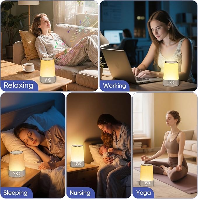 AFEXOA Sunrise Alarm Clock with 30 Soothing Sounds, White Noise Machine with Alarm Clock & Wake Up Light, Dimmable Display, Night Light for Bedroom, Heavy Sleepers, Adults & Kids