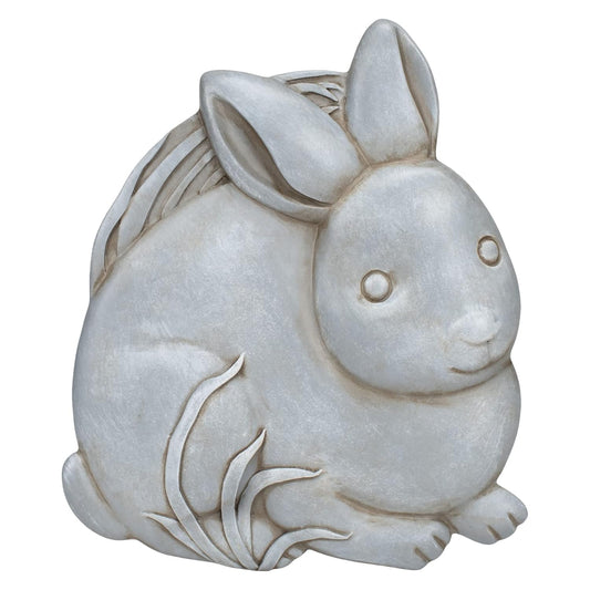 NAT & Jules Animal Character Shaped Dimensional Indoor Outdoor 11 inch Cast Resin Decorative Garden Stepping Stone, Patio, Walkway Sculpture Yard Art, Stone Grey Bunny