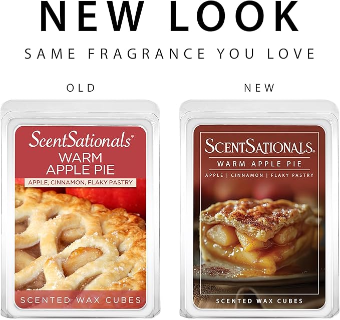 Scentsationals Wax Melts Strong Scent - Warm Apple Pie - Long Lasting Scented Melts for Warmers, 10oz (24-Cubes)