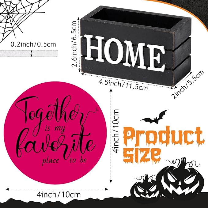 Queekay Coasters Set of 6 House Warming Gifts New Home Wooden Farmhouse Drink Coasters with Holder 4'' Funny Decoration for Kitchen Family Coffee Bar Tabletop Protection(Bright Color)