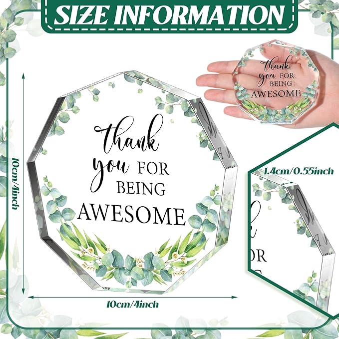 Yinder Thank You Gifts for Women Appreciation Gifts for Coworker Employee Nurse Teacher Leader Boss Inspirational Quotes Acrylic Desk Decor for Home Office Farewell Retirement