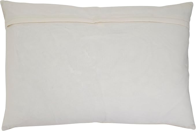 SARO LIFESTYLE Abstract Embroidered Throw Pillow Cover - Modern Textured Throw Pillow Cover for Contemporary Home Decor, Living Room Accents and Bedroom Styling, 16"x24", Ivory