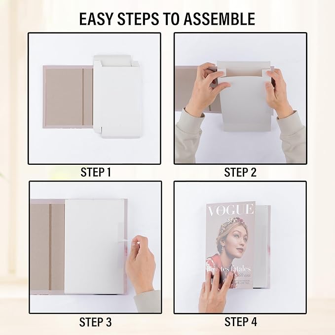 PROBENEX Velvet Medium | 4 PCS Faux Decorative Books for Home Decor | Not Real Books (Cardboard Boxes) | Coffee Table, Shelf Styling & Modern Aesthetic Accent Pieces for Living Room, Office