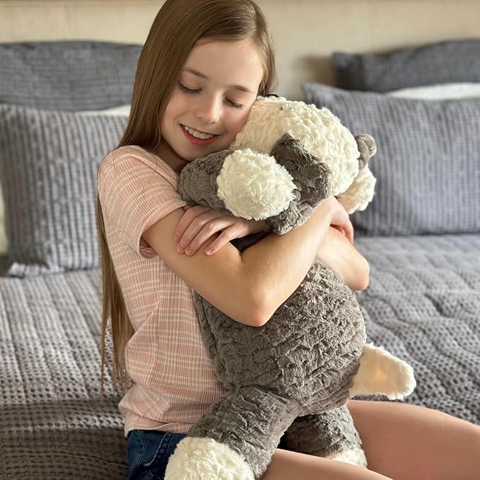 MaoGoLan 4lbs Dog Stuffed Animal for Adults Kids Hugging Pillow, Microwavable Plush Stuffed Animal with Removable Heating/Cooling Pad, 24 inch