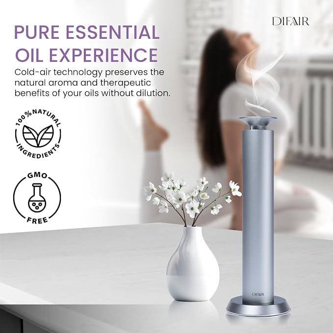 Diffuser Oil Machine, Rechargable Electric Diffuser, Aluminum Aromatherapy Diffusers for Home, Office, Spa, Cold Air Scent Diffuser, Hotel Collection Diffuser Design