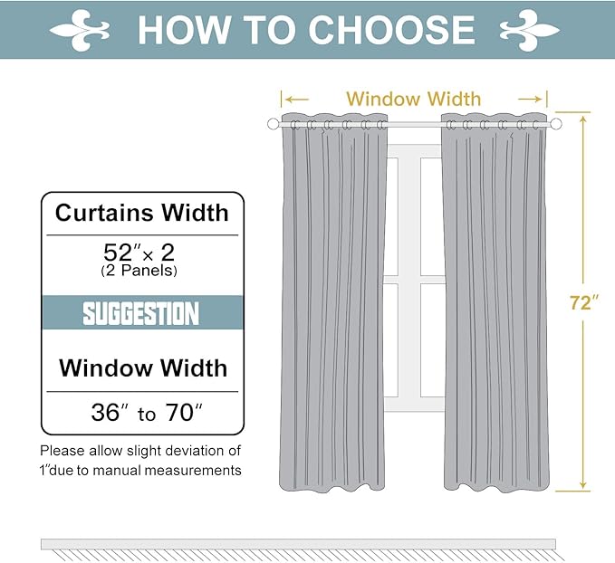 ChrisDowa Grommet Blackout Curtains for Bedroom and Living Room - 2 Panels Set Thermal Insulated Room Darkening Curtains (Brown, 52W x 72L)