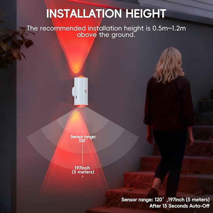 LED Wireless Wall Sconce with Remote, 16 Colors Changing, Motion Sensor Light Indoor, Dimmable, 1500mAh Rechargeable Battery Operated Wall Sconces for Hallway, Stairway, Bathroom, Bedroom, 2-Pack