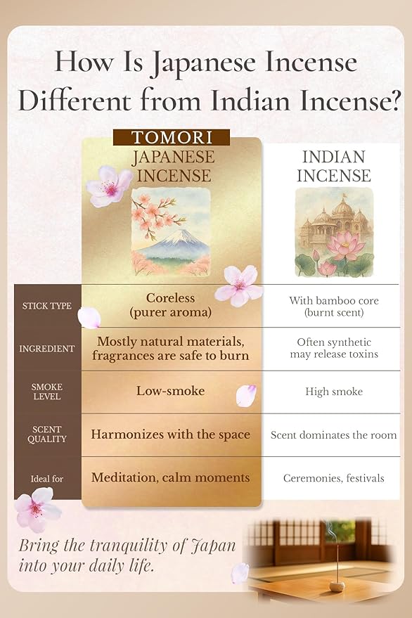 Magnolia Premium Japanese Incense Sticks 60sticks Coreless Low Smoke Natural Charcoal Free Non Toxic Temple Kyoto Aroma Aromatherapy Meditation Calming Stress Relief Relaxation Yoga Zen TOMORI