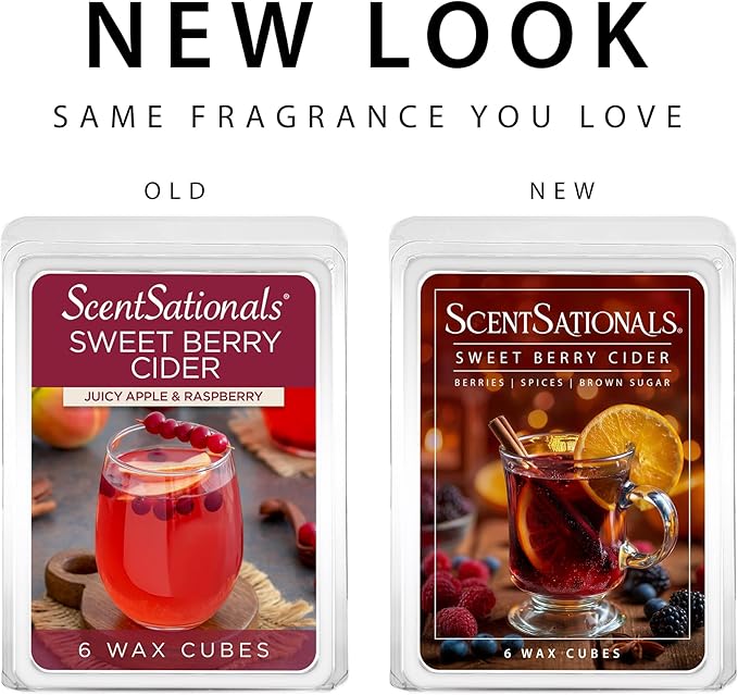 Scentsationals Wax Melts, Wax Cubes Strong Scent - Bakery Collection Sweet Berry Cupcake - Long Lasting Scented Wax Melts for Warmer, 10oz (24-Cubes)