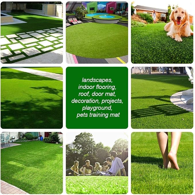 Petgrow Artificial Realistic & Thick Fake Mat for Outdoor Garden Landscape Pet Pad Dog Synthetic Grass Rug Turf (10FTX10FT(100 Square FT)