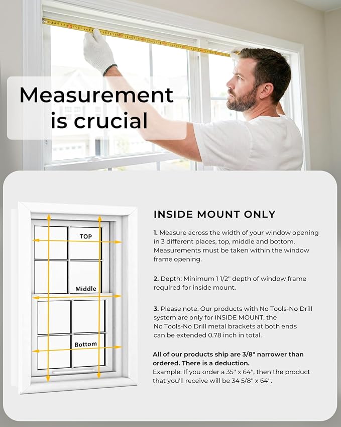 UNISHADES No Drill Cordless Bamboo Roman Shades, 20×64 in, Natural | Natural material, Light Filtering, Easy Install