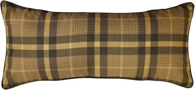 bilin gaier Designer Vintage Linen Throw Pillow Cover,28"x12"-Seville BN | Elegant Rectangular Pillow Cover,Concealed Zipper,Plaid Print Pattern,Sofas,Bedroom,Living Room,Lounge Chairs