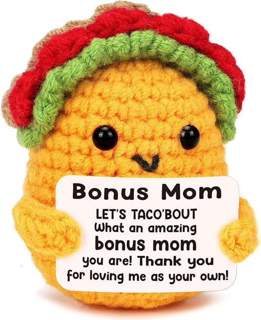 LuoHere Gifts for Stepmom Bonus Mom Mothers Day Funny Gift from Daughter Son, Mothers Day Christmas Birthday Stepmom Gifts Ideas - Handmade Crochet Cute Unique I Love Best Stepped Mom Ever Gift