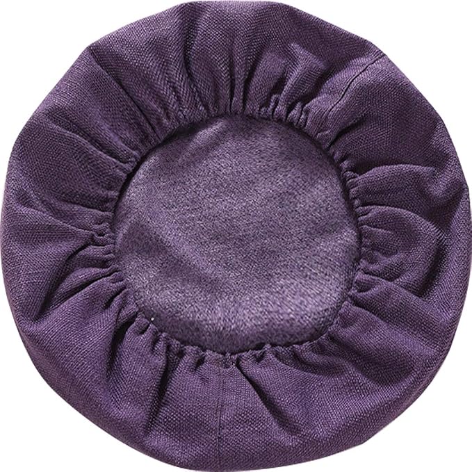 Round Floor Pillow Cover Tatami Floor Cushion Cover Straw Japanese Futon Cover Meditation Seating Ottoman Throw Protector for Living Room Indoor Outdoor Purple,23.62 inches
