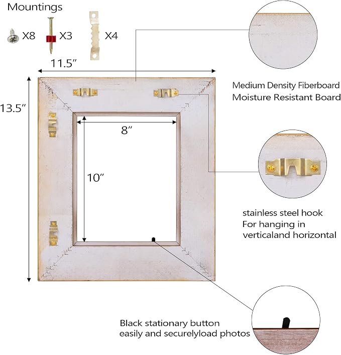ArtXO Ornate 8x10 Wooden Gold Picture frames,Picture Frame for Photo Frame,Canvas Frames,Art Panels Frame,Paintings,Artwork,Corner Ornaments Gold Frames,8x10 Frame without Acrylic Glass and Backing