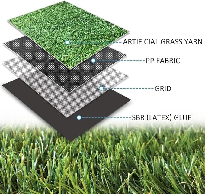 Petgrow Artificial Grass Turf 10FTX40FT- Realistic & Thick Synthetic Fake Grass Mat for Outdoor Garden Landscape Pet Dog Grass Rug Faux Turf