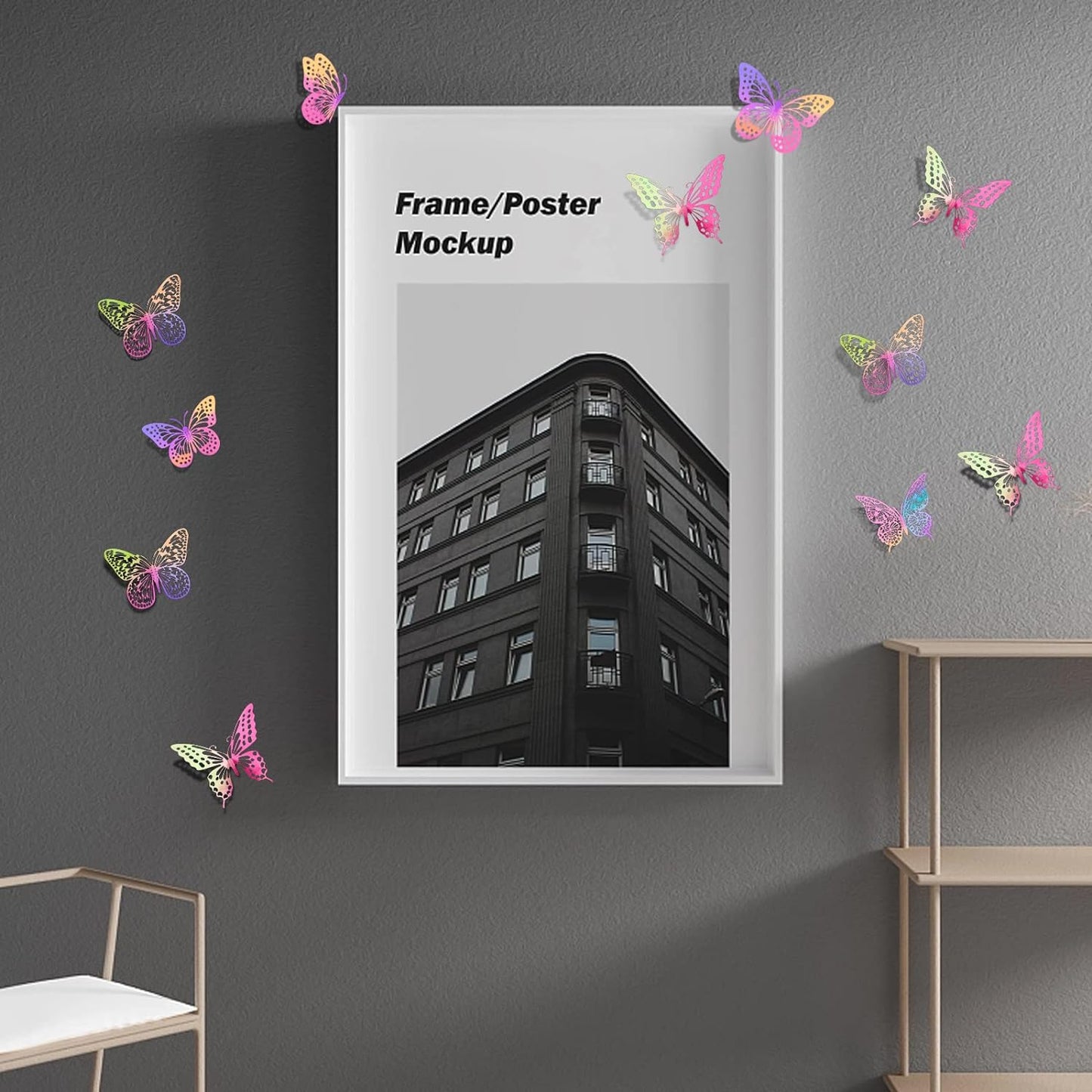 SAOROPEB 3D Butterfly Wall Decor 48 Pcs 4 Styles 3 Sizes, Purple Butterfly Decorations for Birthday Decorations Butterfly Party Decorations Cake Decorations, Removable Stickers (Laser Pinkpurple)