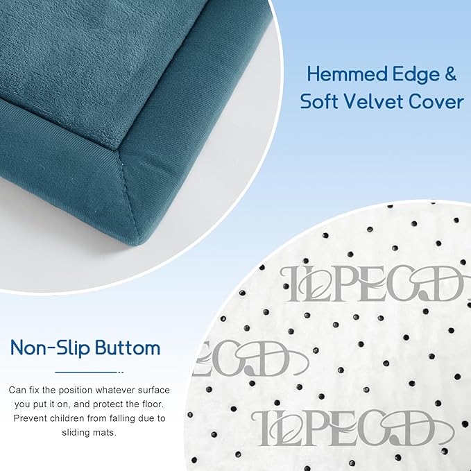 Baby Play Mat for Floor Nursery Rug Muscle Mat Area Rug Playroom Rug 79"x118" Playpen Mat Elastic Foam 1.3" Thick Crawling Mat for Babies,Toddlers, Infants, Kids,Indigo